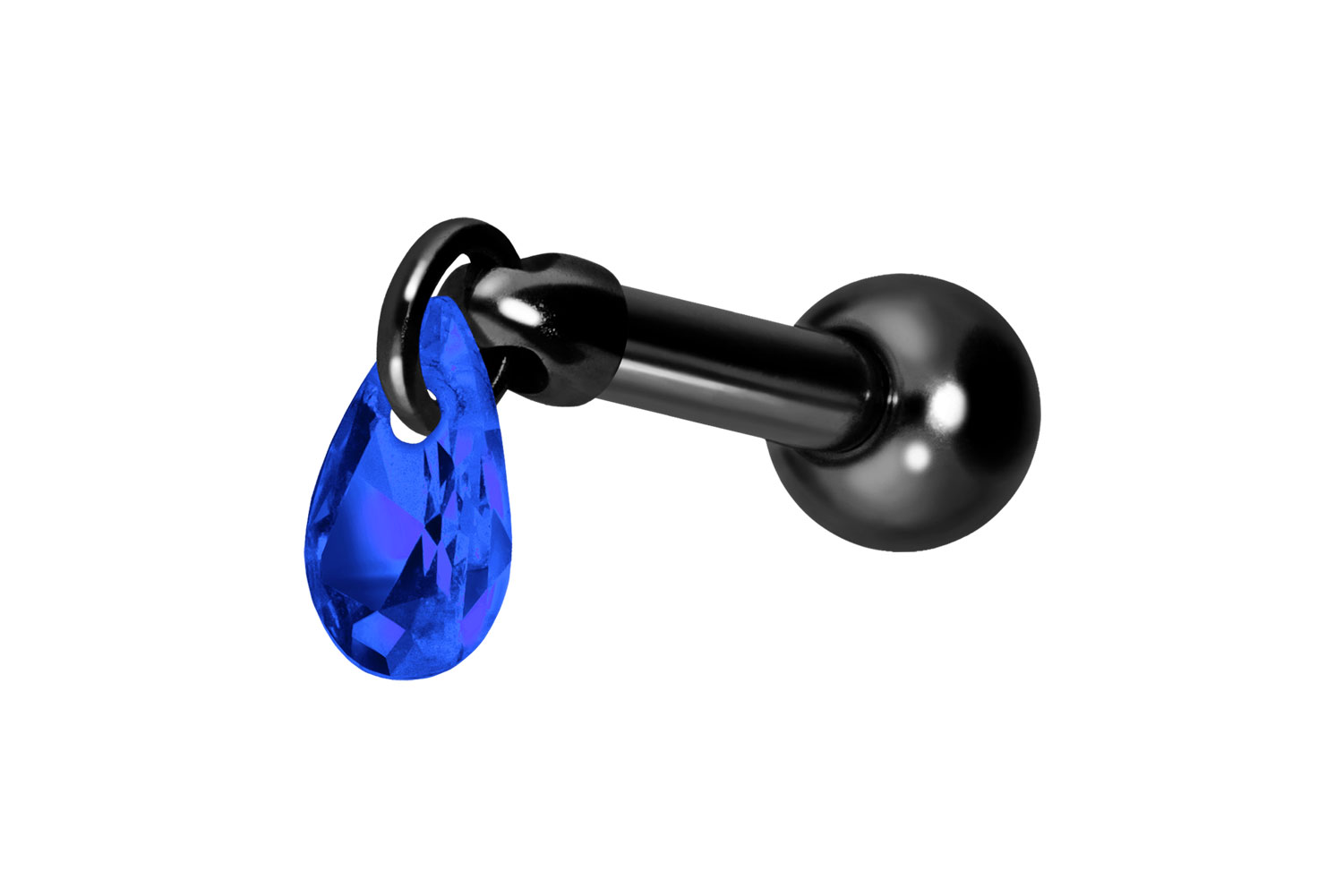 Titan Ohrpiercing mit Innengewinde KRISTALLTROPFEN